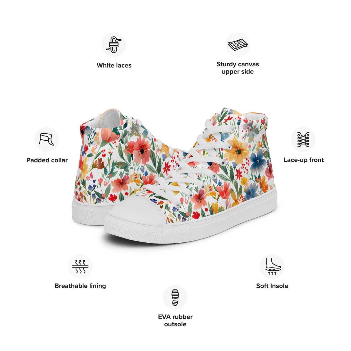 Wild Flowers high top shoes