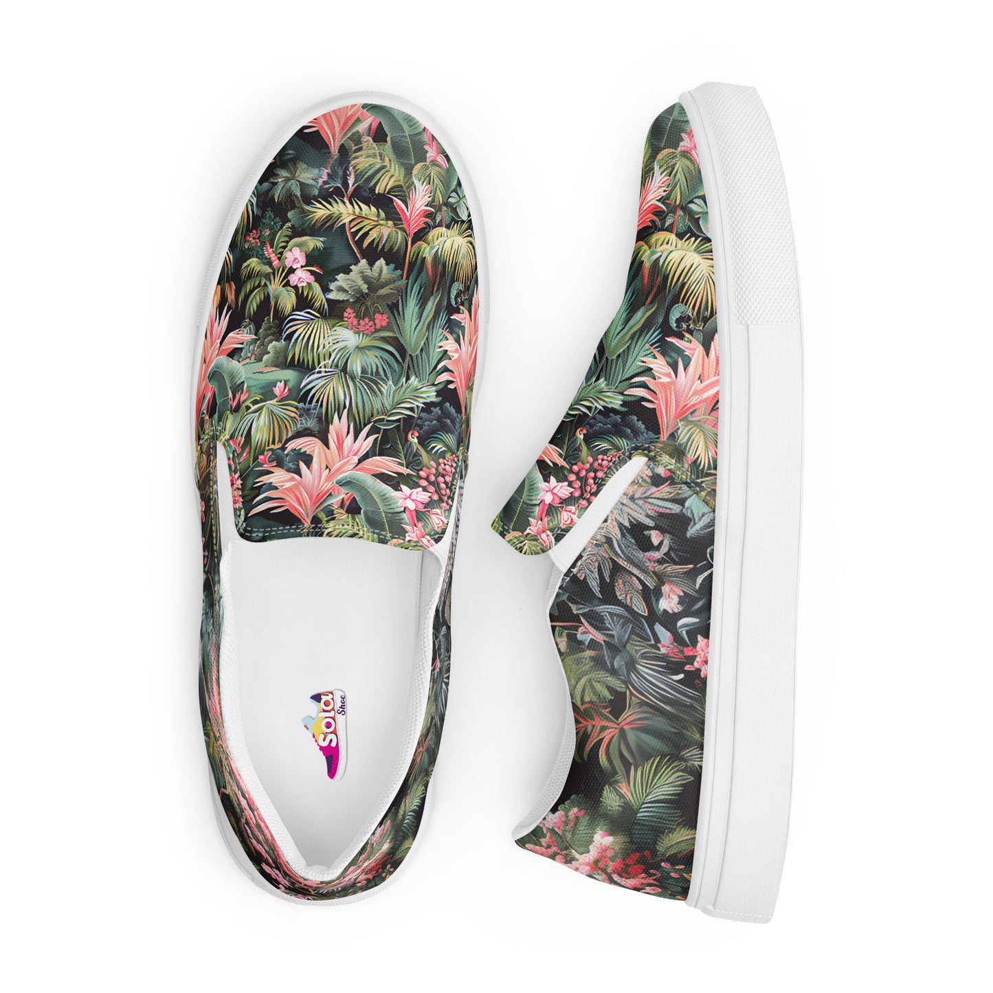 Pink Palm slip-on shoes