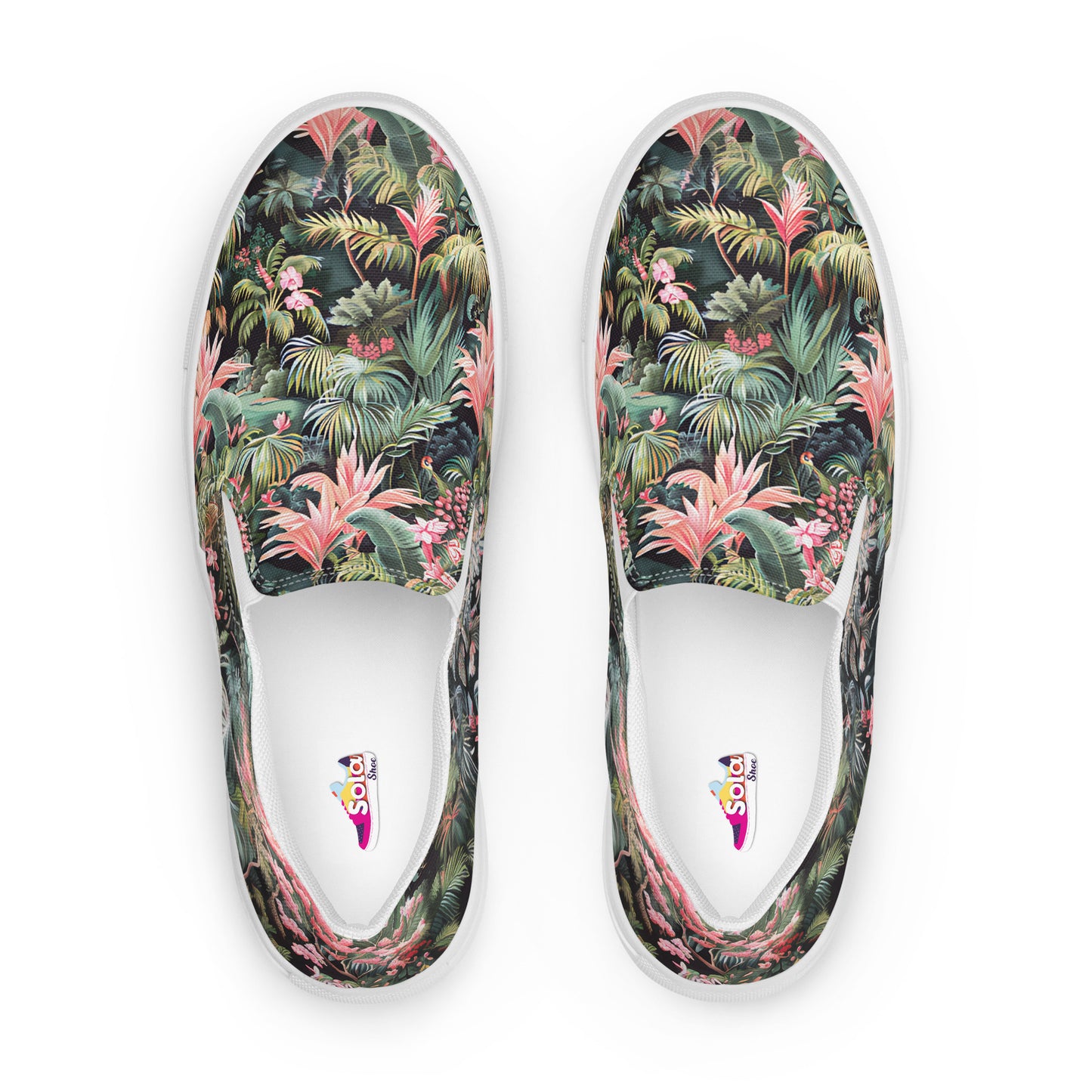 Pink Palm slip-on shoes